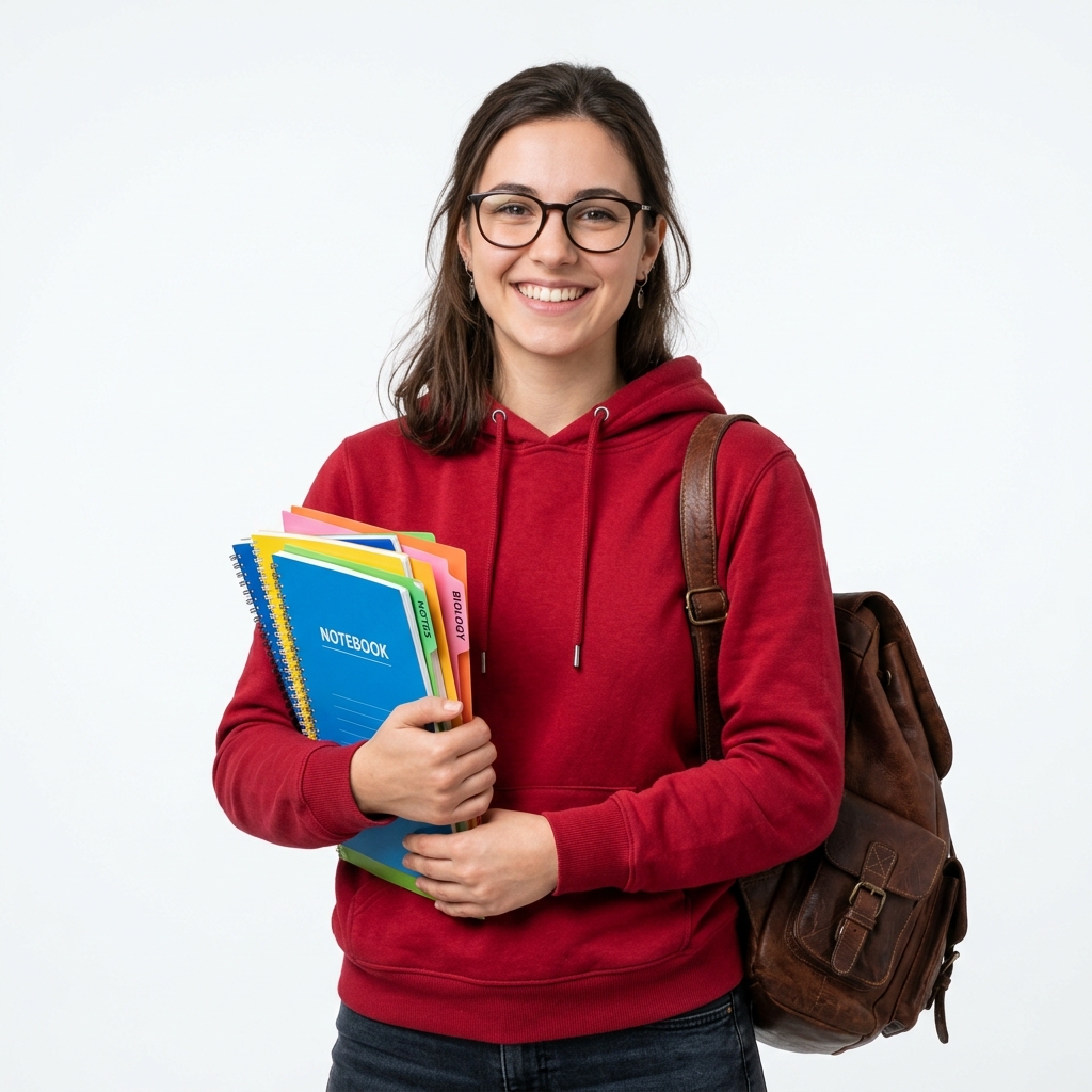 Student holding notebooks